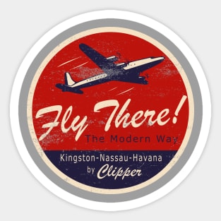 Vintage Air Travel - Fly There! The Modern Way (distressed) Sticker